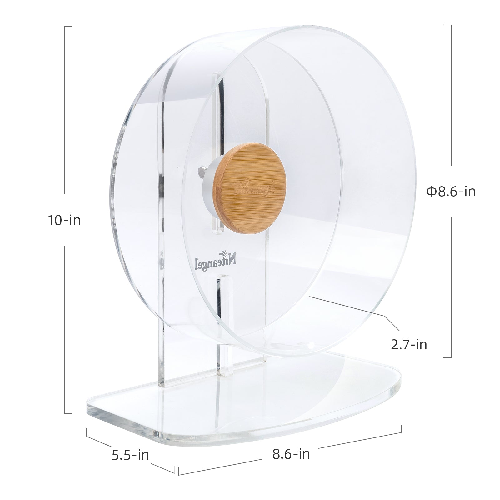 Niteangel Silent Hamster Exercise Wheel - Dual-Bearing Quiet Spinning  Acrylic Hamster Running Wheel for Hamster
