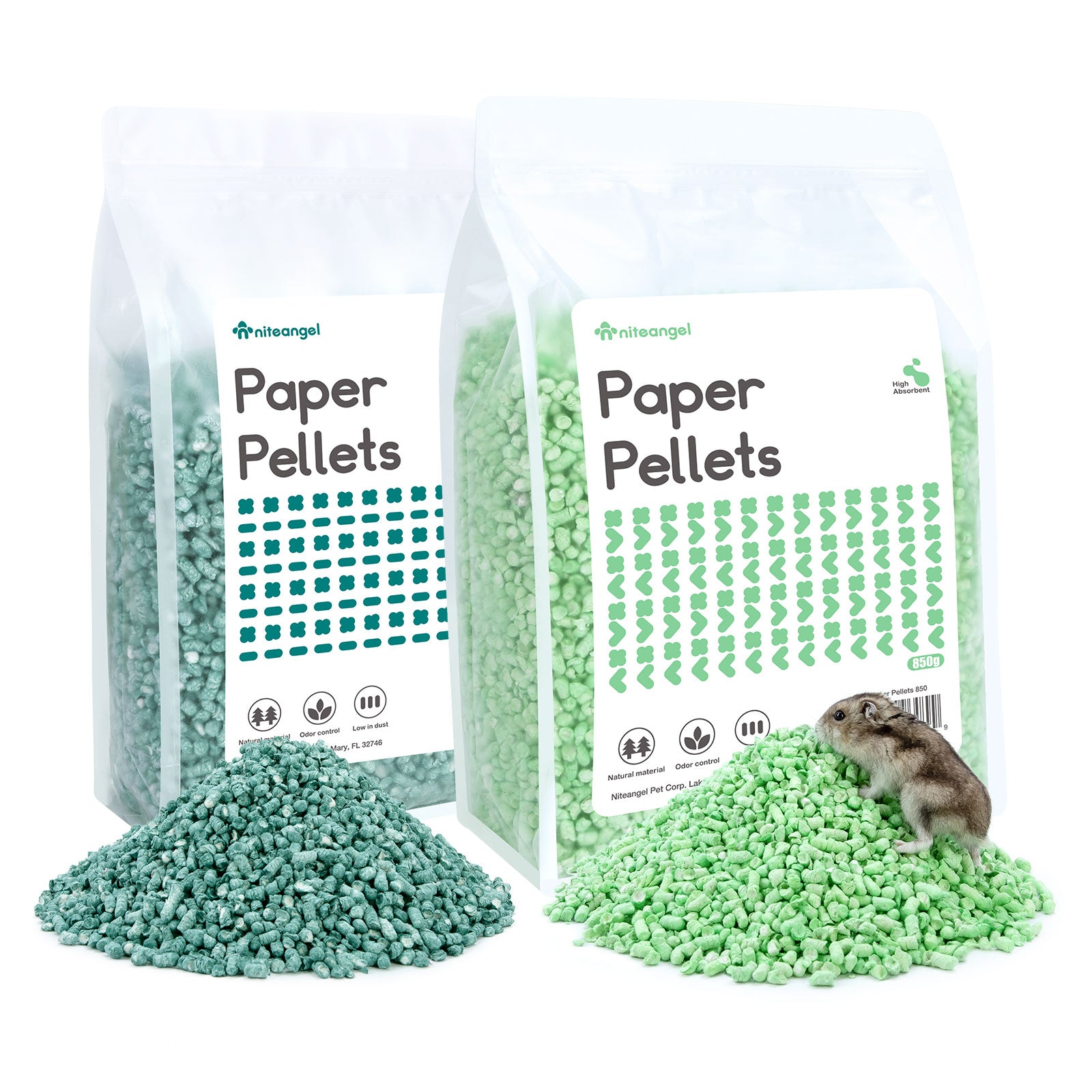 Paper pellet outlet bedding